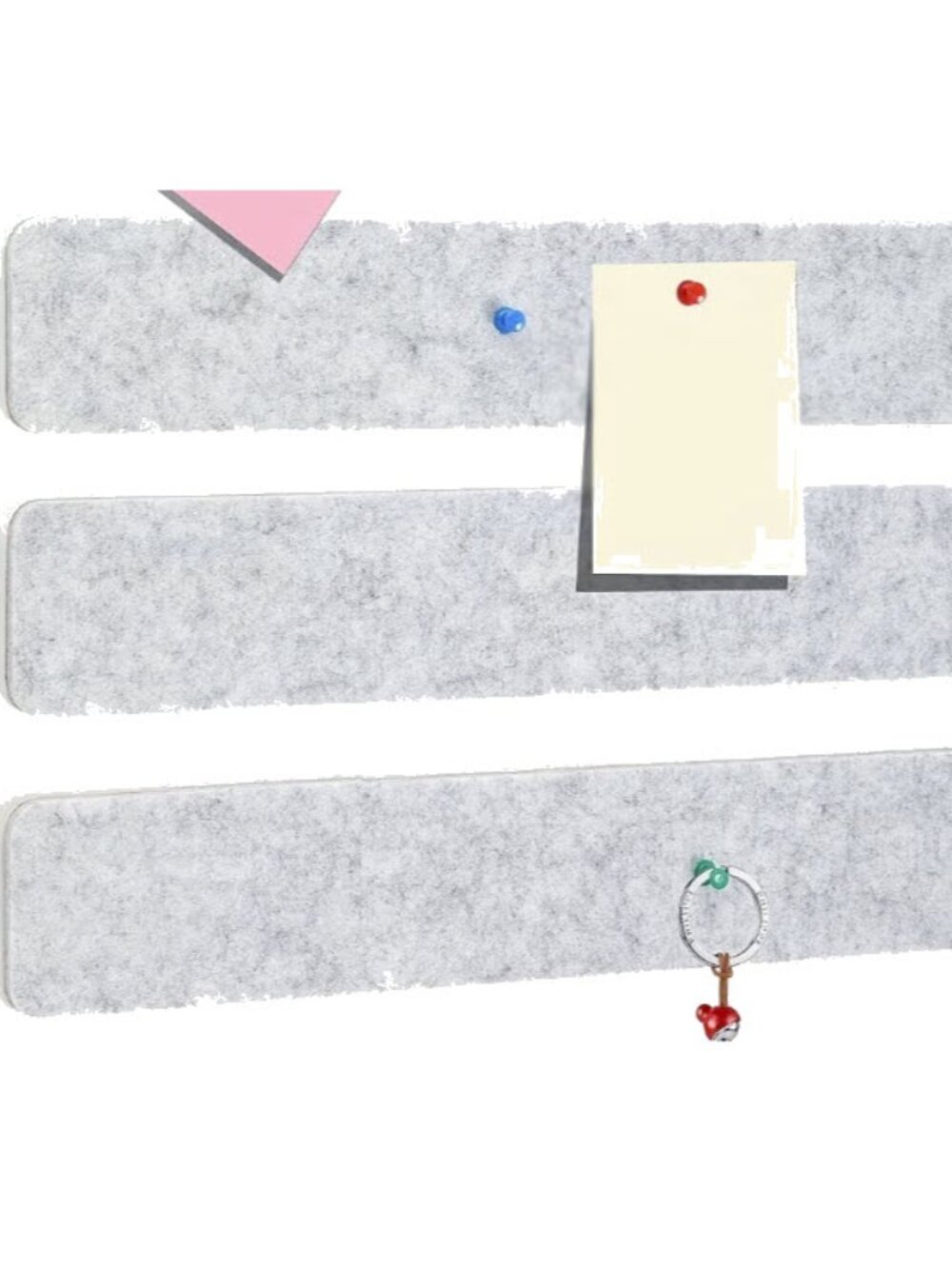 8-Pack Felt Bulletin Board Strips – Shades of Blue – Modern Wall Organizer Tiles